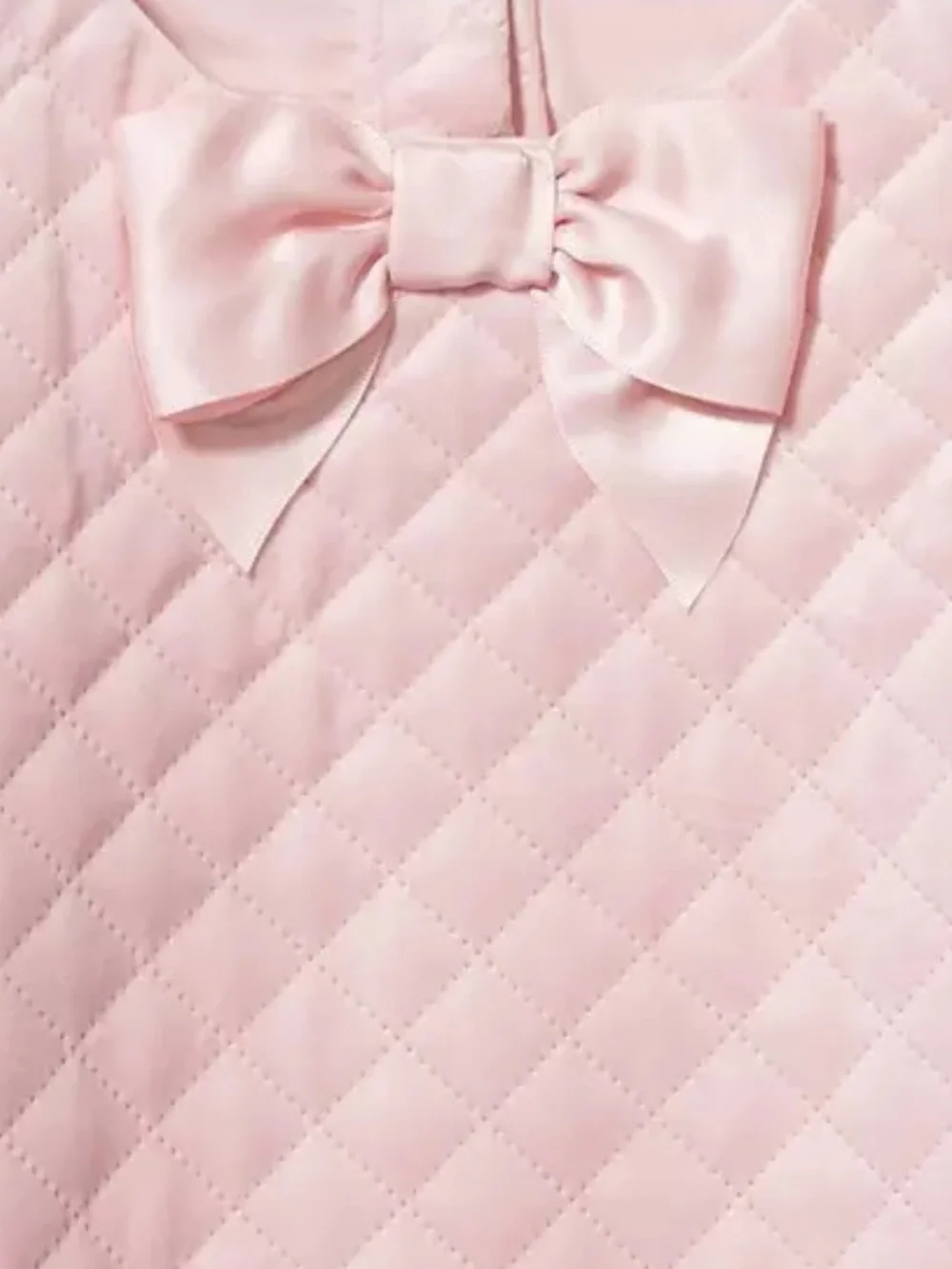 Janie and Jack Pink Quilted Dress Girls 7 Bow Pockets Party